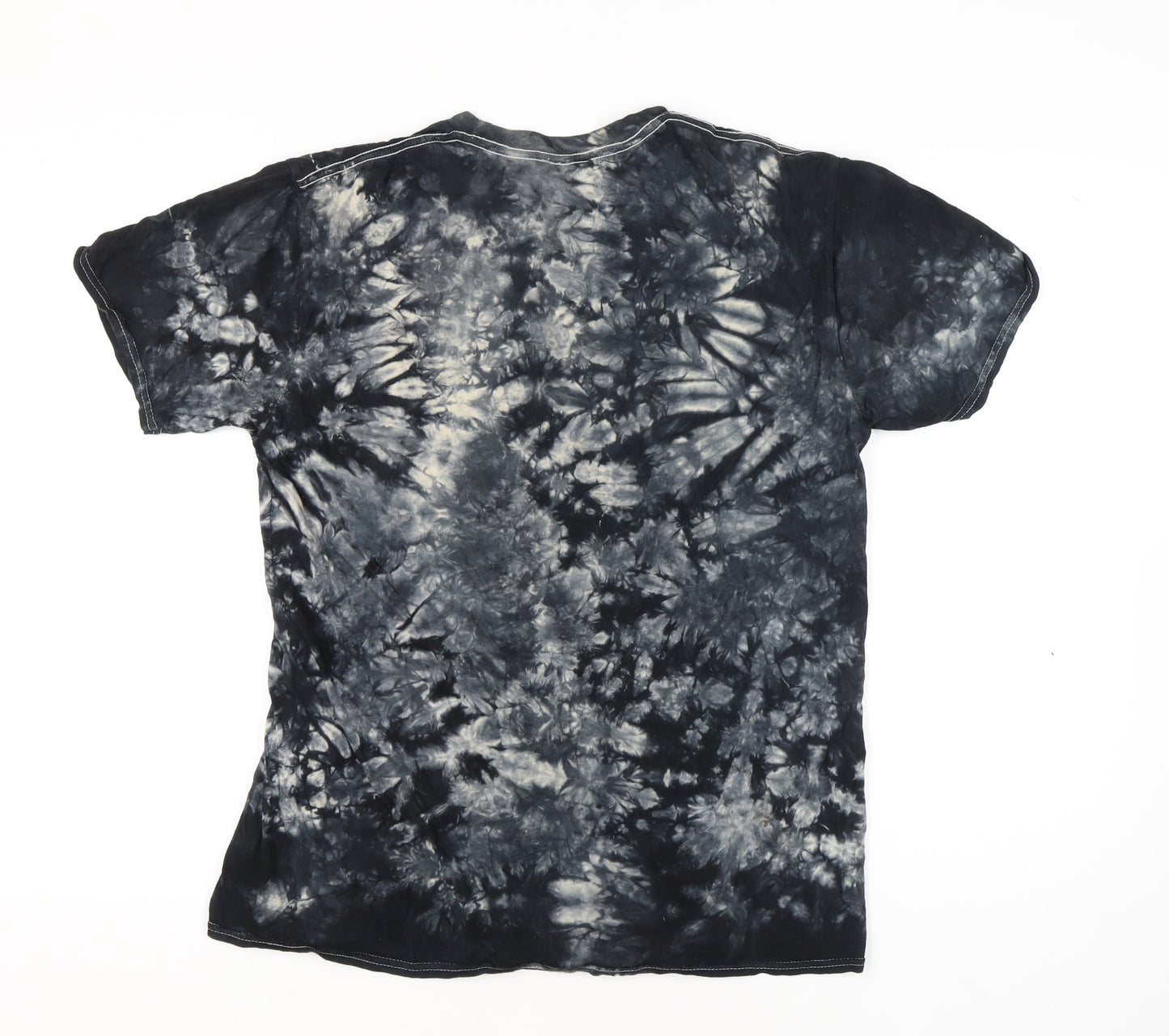 Damaged Society Men's Medium Black Tie-Dye Gothic T-Shirt