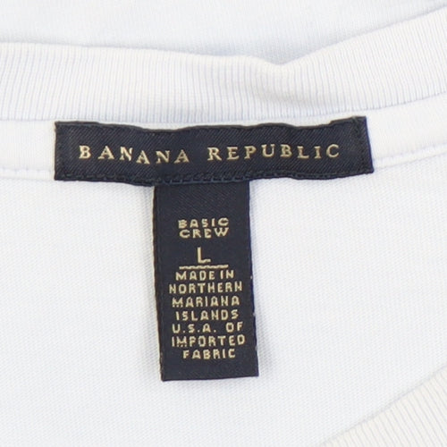 Banana Republic Men's White L Cotton Crew Neck T-Shirt