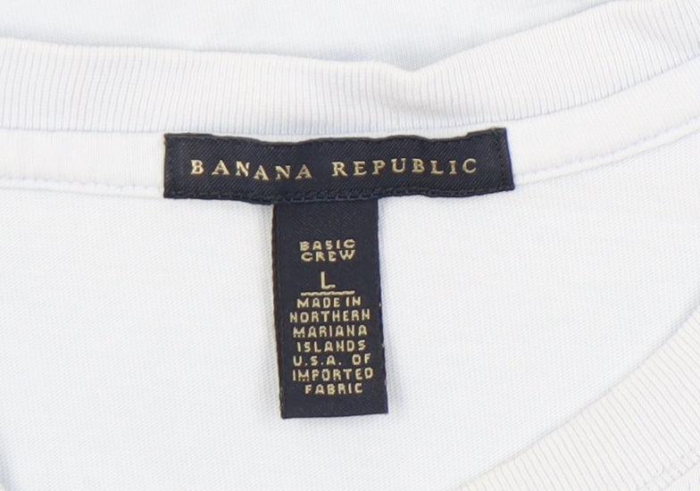 Banana Republic Men's White L Cotton Crew Neck T-Shirt