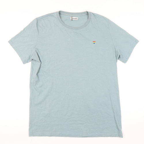 Brosbi Unisex Blue XL Basic Cotton T-Shirt