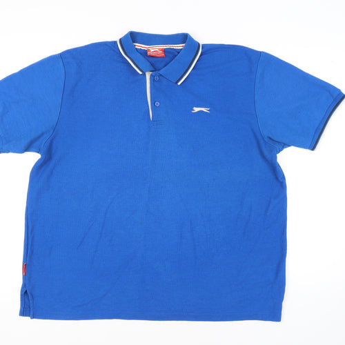 Slazenger Men's Blue 2XL Cotton Polo Shirt