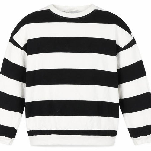 H&M Girls' Black & White Striped Cotton Sweatshirt 14 Plus