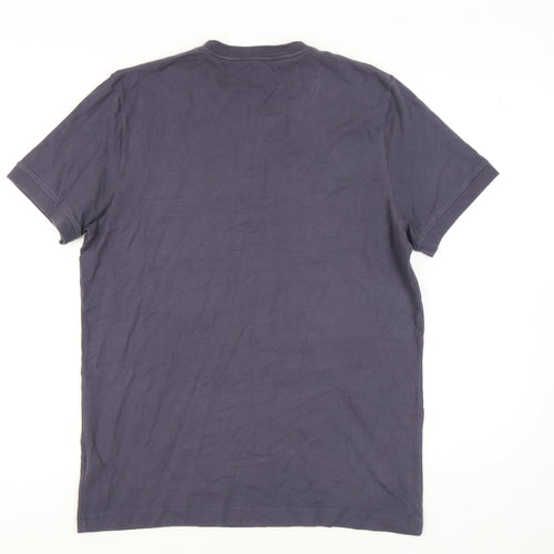 Abercrombie & Fitch Men's Purple Henley T-Shirt, L