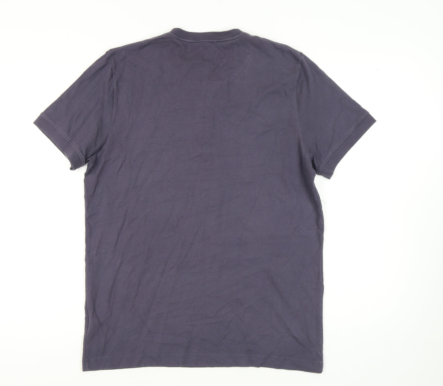 Abercrombie & Fitch Men's Purple Henley T-Shirt, L