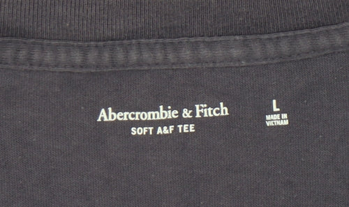 Abercrombie & Fitch Men's Purple Henley T-Shirt, L