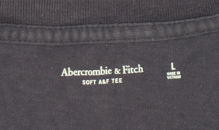 Abercrombie & Fitch Men's Purple Henley T-Shirt, L