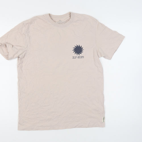 Rip Curl Men's Beige Graphic Print T-Shirt Size S