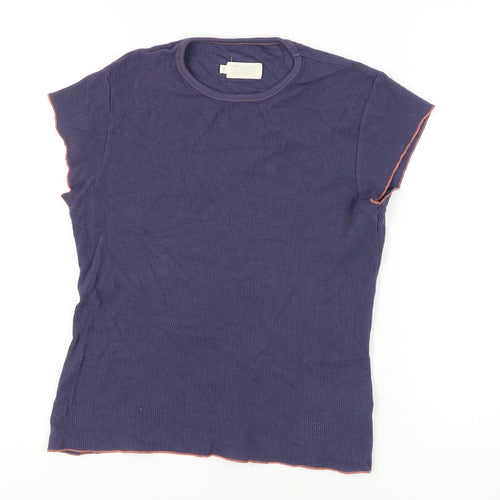 Toast Women's Blue Cotton Crew Neck T-Shirt Size 14