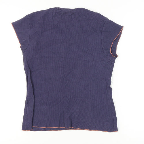 Toast Women's Blue Cotton Crew Neck T-Shirt Size 14