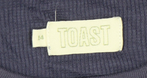 Toast Women's Blue Cotton Crew Neck T-Shirt Size 14