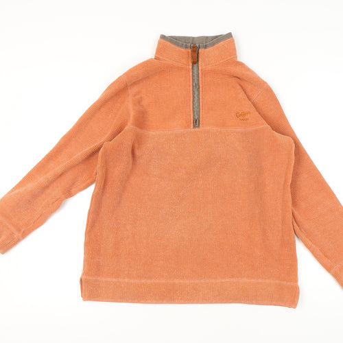 Cotton Traders Men's Orange Corduroy Pullover, Size S