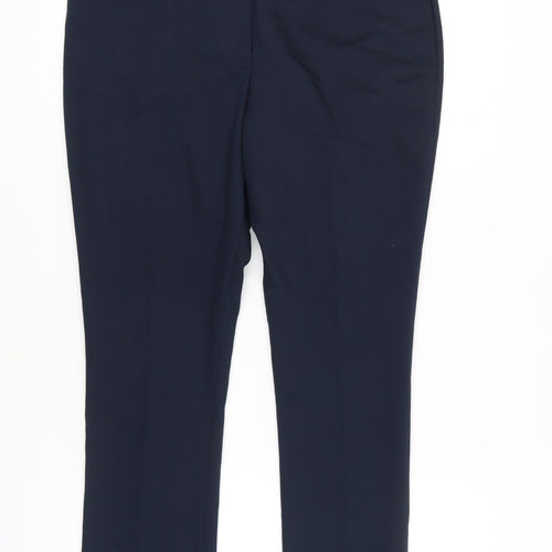 Hobbs Women's Blue Straight-Leg Trousers Size 14