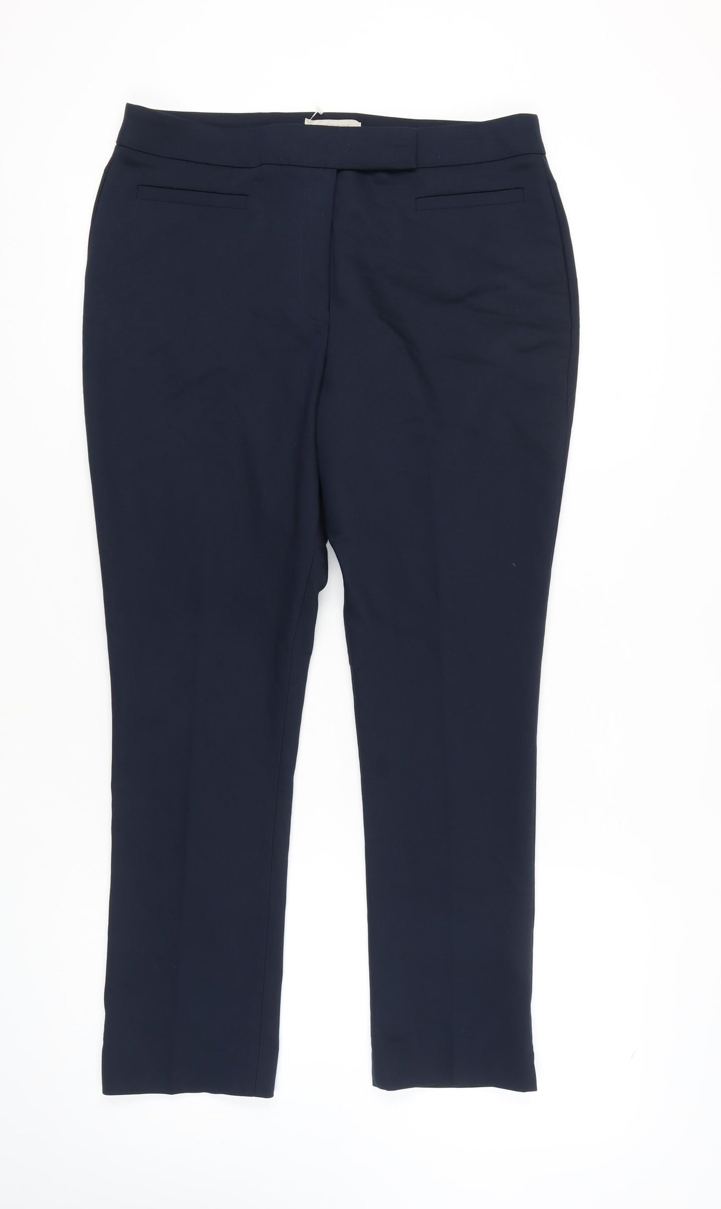 Hobbs Women's Blue Straight-Leg Trousers Size 14