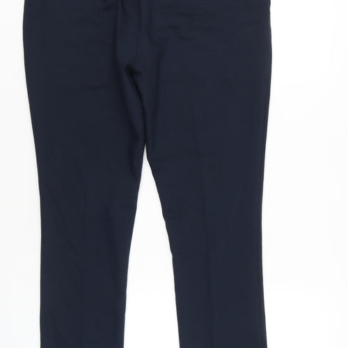 Hobbs Women's Blue Straight-Leg Trousers Size 14