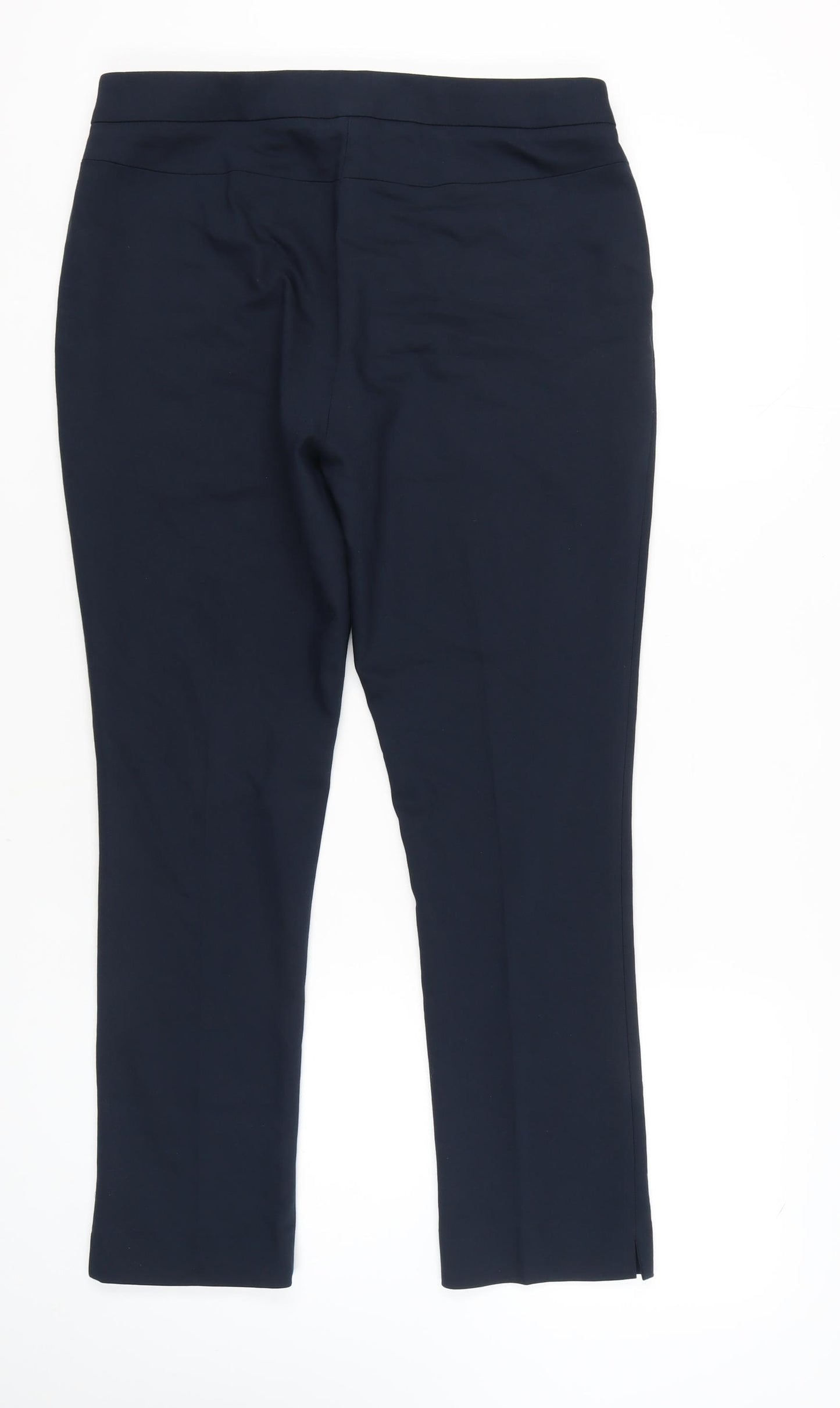 Hobbs Women's Blue Straight-Leg Trousers Size 14