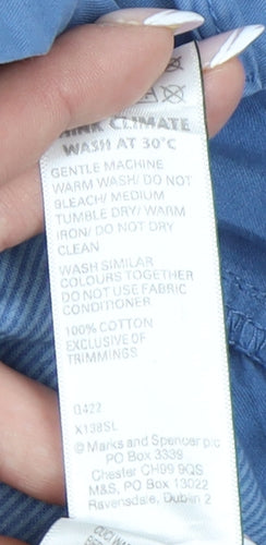 Marks and Spencer Women's Blue Casual Trousers Size 40