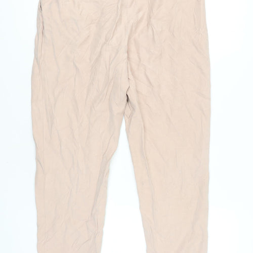 Mint Velvet Women's Beige Belted Trousers Size 12