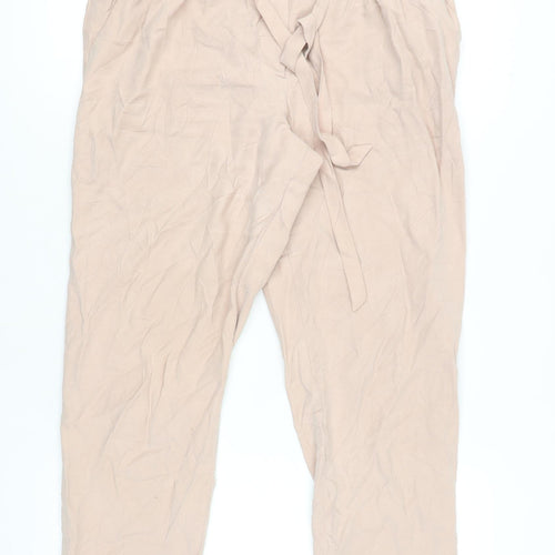 Mint Velvet Women's Beige Belted Trousers Size 12