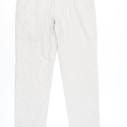 Marks and Spencer Men's Beige Regular Fit Trousers