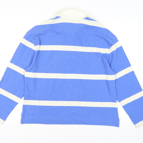 Marks and Spencer Women's Blue Striped Polo Size 12