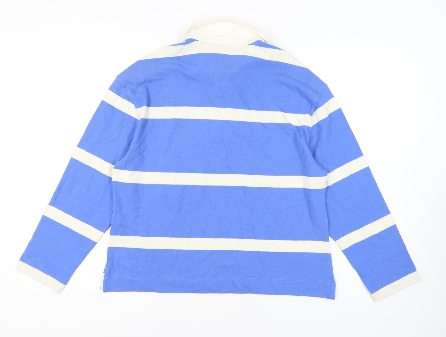 Marks and Spencer Women's Blue Striped Polo Size 12