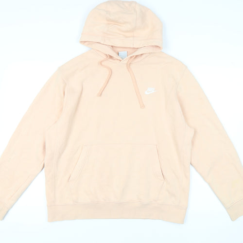 Nike Women's Beige Pullover Hoodie M, Casual Sports Style
