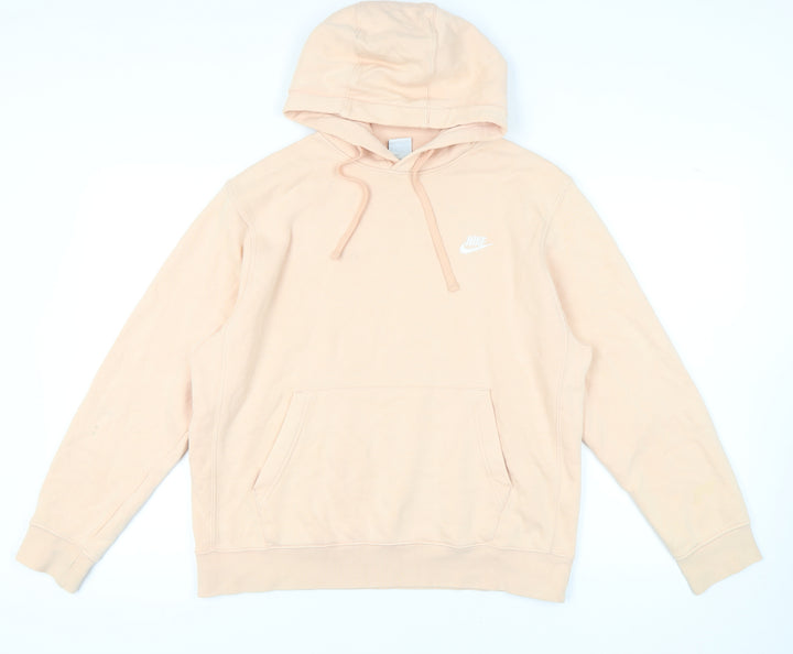 Nike Women's Beige Pullover Hoodie M, Casual Sports Style