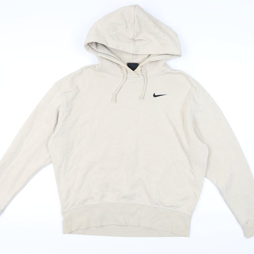 Nike Unisex Beige Hoodie - Small Cotton Blend
