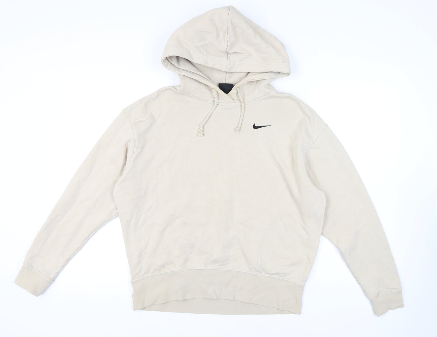 Nike Unisex Beige Hoodie - Small Cotton Blend