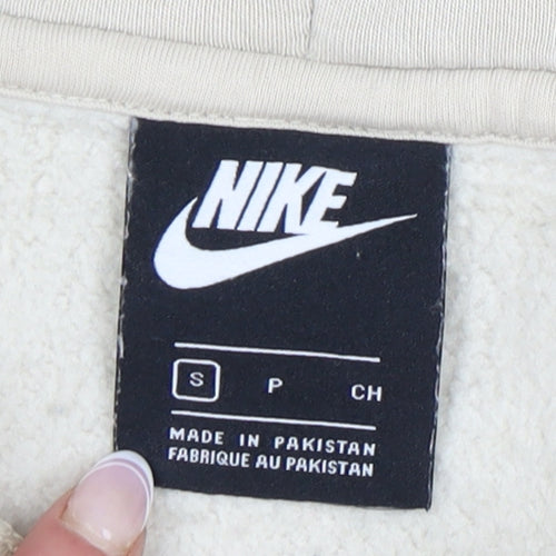 Nike Unisex Beige Hoodie - Small Cotton Blend