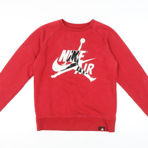 Nike Boys Red Sweatshirt 12-13 Yrs Graphic Print Casual