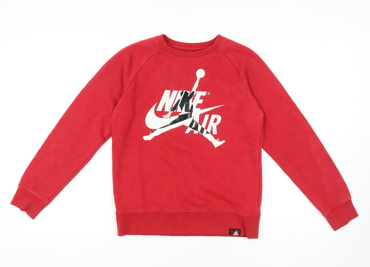 Nike Boys Red Sweatshirt 12-13 Yrs Graphic Print Casual