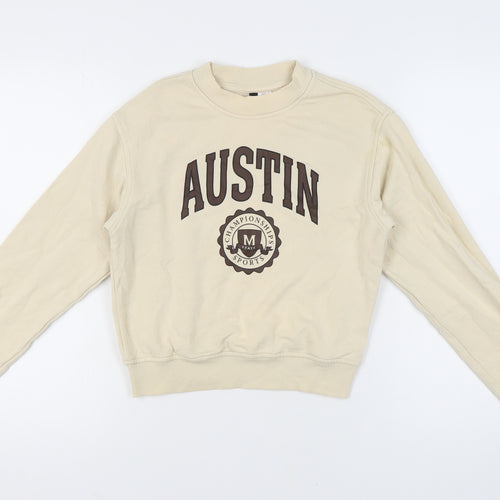 H&M Beige Women's XXS Pullover Sweatshirt