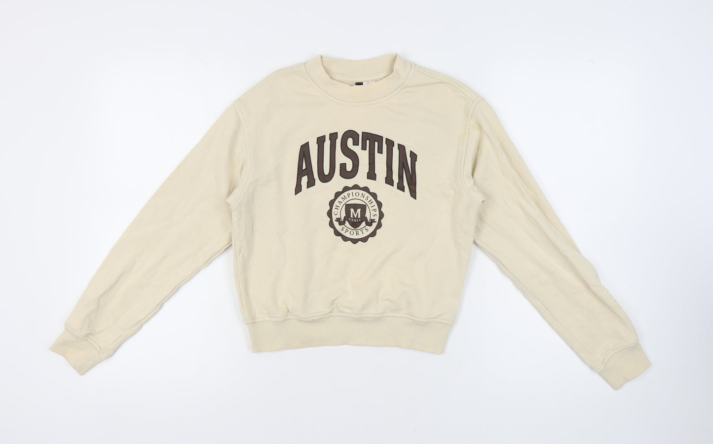 H&M Beige Women's XXS Pullover Sweatshirt