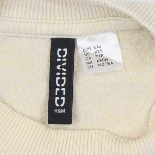 H&M Beige Women's XXS Pullover Sweatshirt