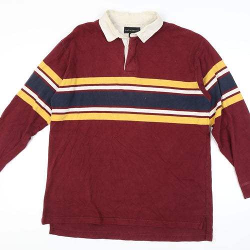 Croft & Barrow Men's Red Long Sleeve Polo Shirt LT