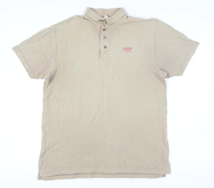 Cotton Traders Men's Beige Polo Short Sleeve L