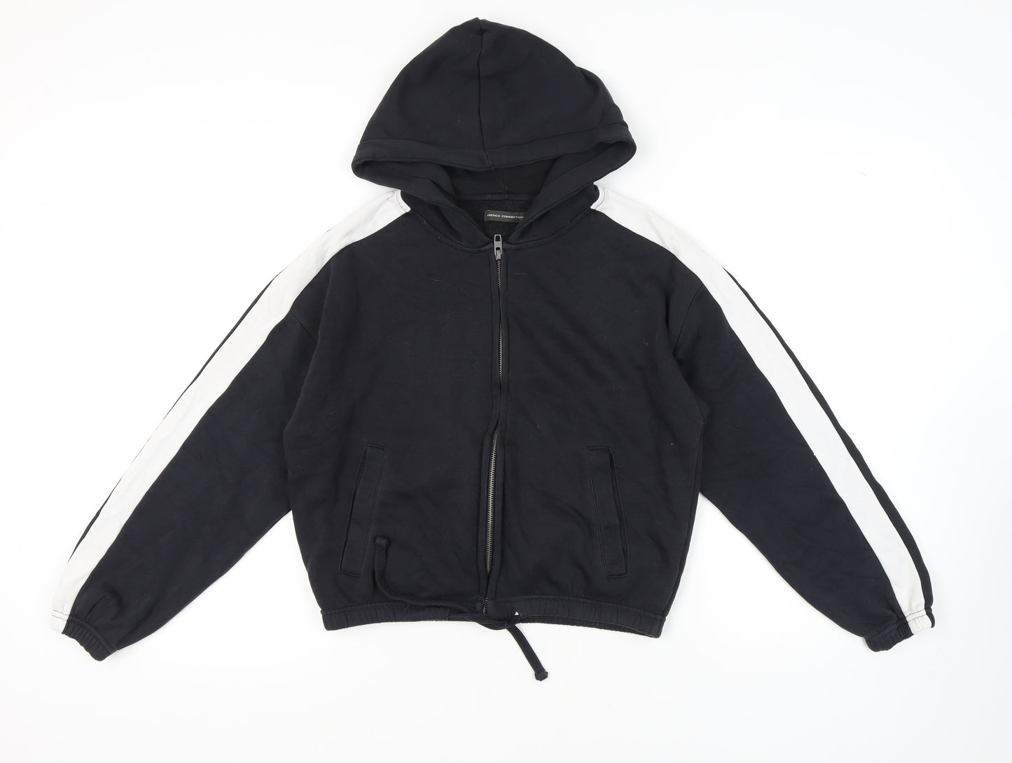French Connection Women's Full Zip Black Hoodie Size S