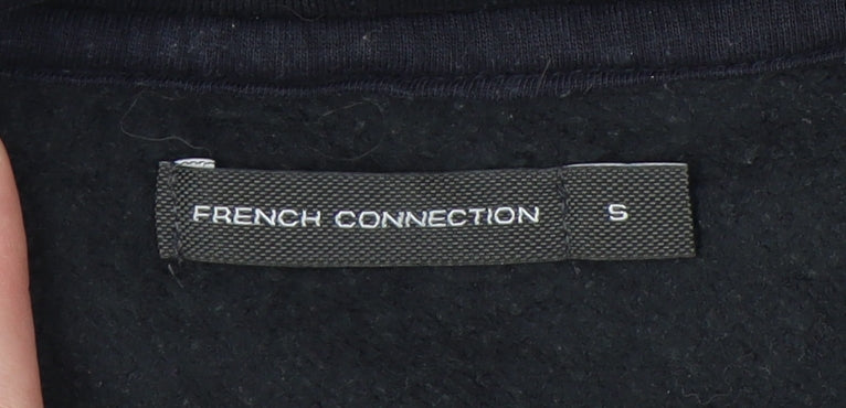 French Connection Women's Full Zip Black Hoodie Size S
