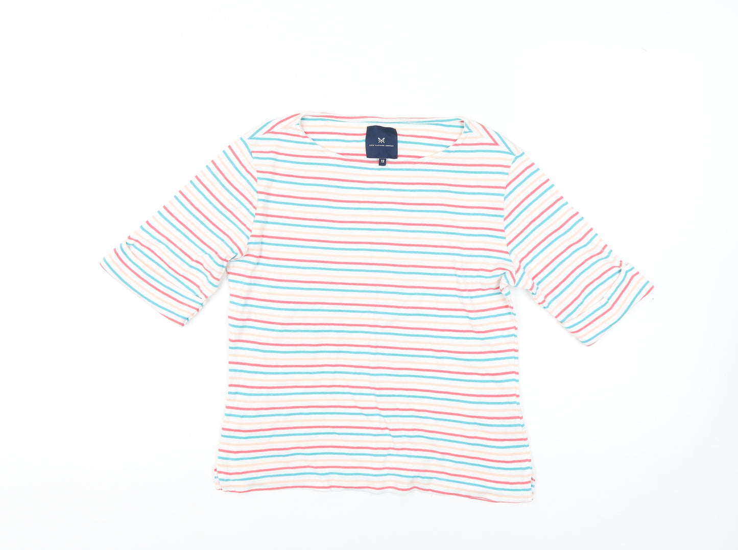 Crew Clothing Women's Multicoloured Striped Top Size 12