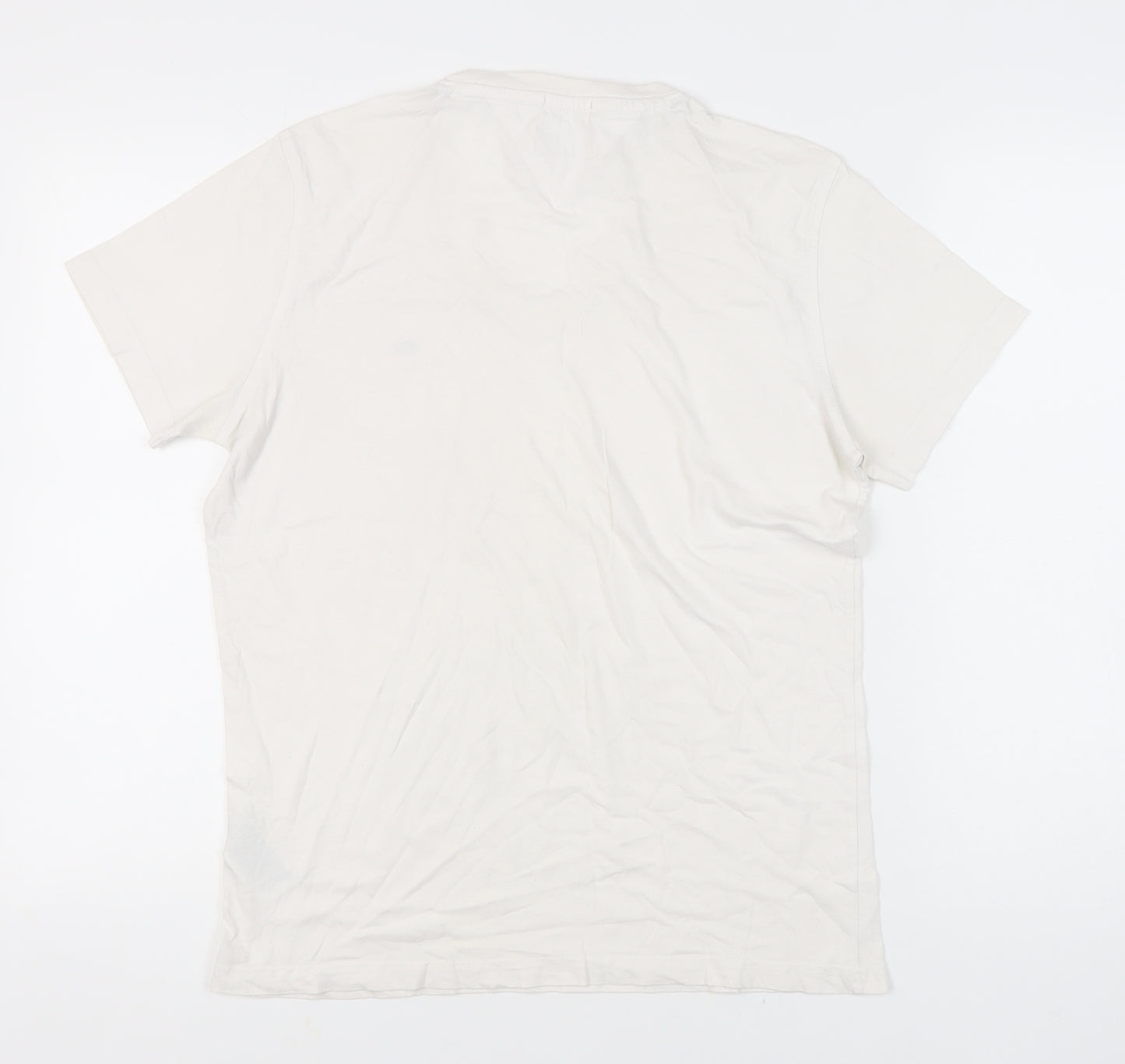 Hilfiger Denim Men's White V-Neck L T-Shirt