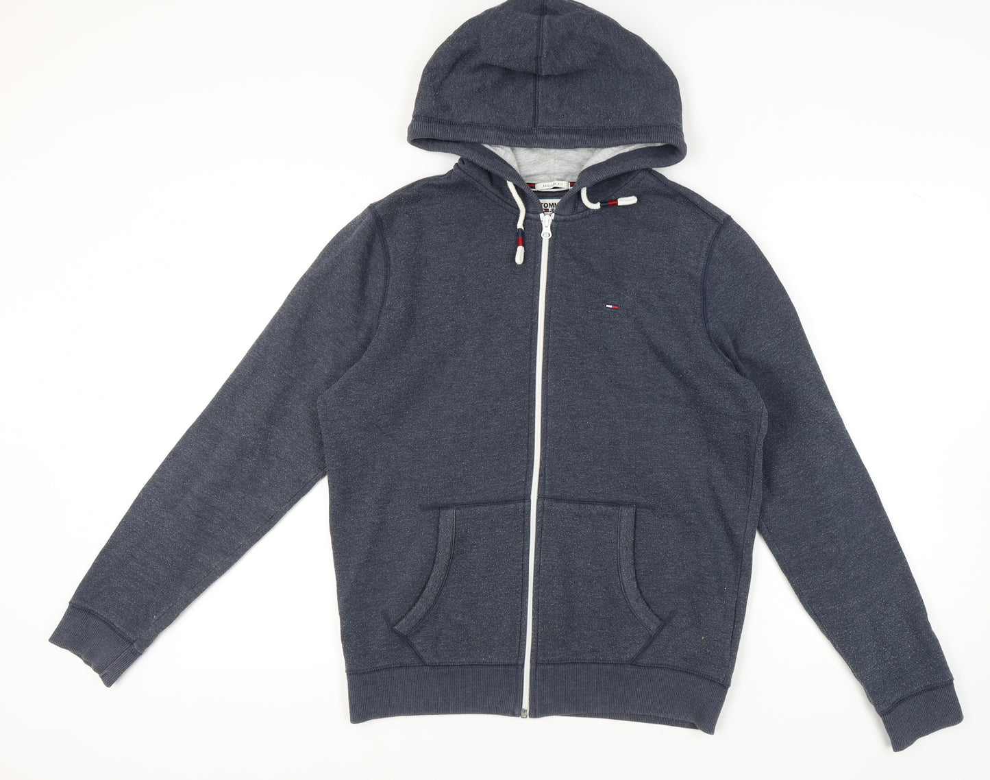 Tommy Jeans Men's Blue Zip Hoodie, Medium, Regular Fit