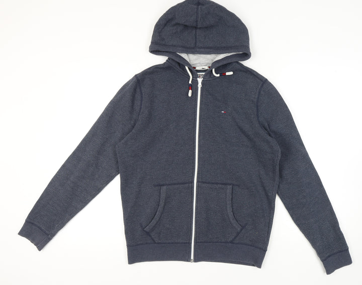 Tommy Jeans Men's Blue Zip Hoodie, Medium, Regular Fit