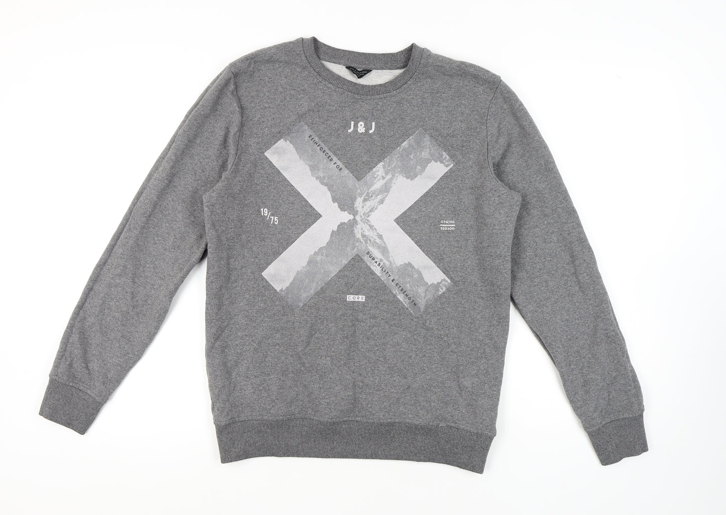 Jack & Jones Men's Grey Graphic Sweatshirt Medium