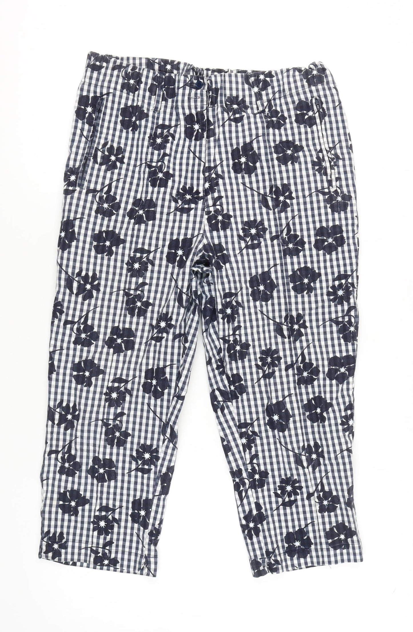Cotton Traders Women's Blue Cropped Trousers Size 12