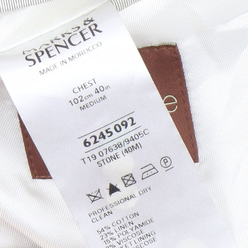 Marks and Spencer Men's Beige Blazer, Size 40R