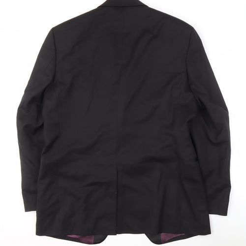 Men's Black Long Blazer 42L Tuxedo Peak Lapel