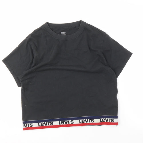 Levi's Women's Black Crew Neck T-Shirt, 2XS, Casual