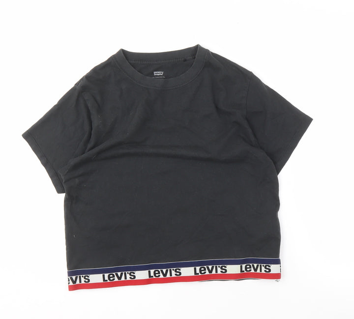 Levi's Women's Black Crew Neck T-Shirt, 2XS, Casual