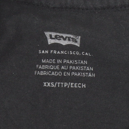 Levi's Women's Black Crew Neck T-Shirt, 2XS, Casual
